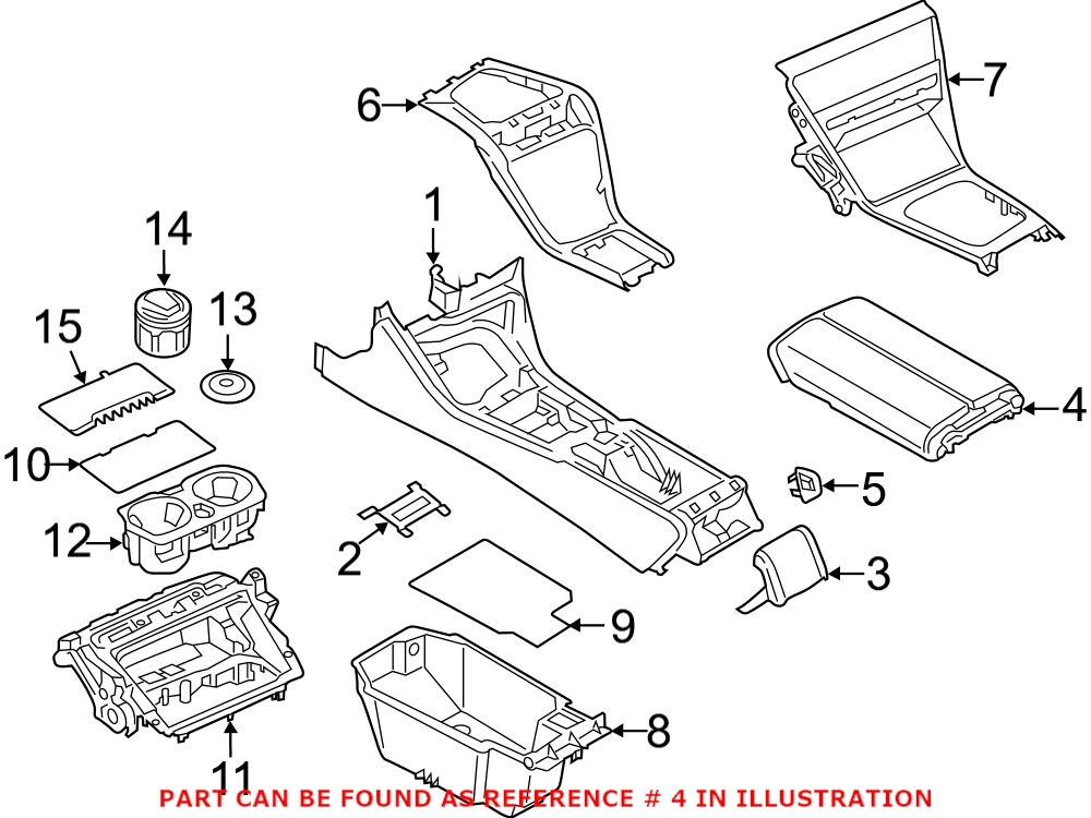 Genuine OEM Console Armrest For BMW 51168094337 | eBay