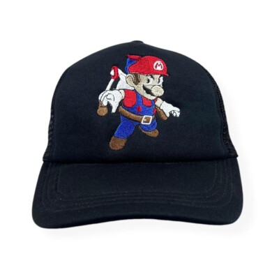 SUPER MARIO BROS. Nintendo Videospiel bestickte Mesh Trucker Baseball Cap