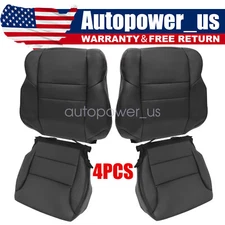 Fits 2012-2016 Honda CR-V Front Bottom-Top Black Leather Replacement Seat Cover