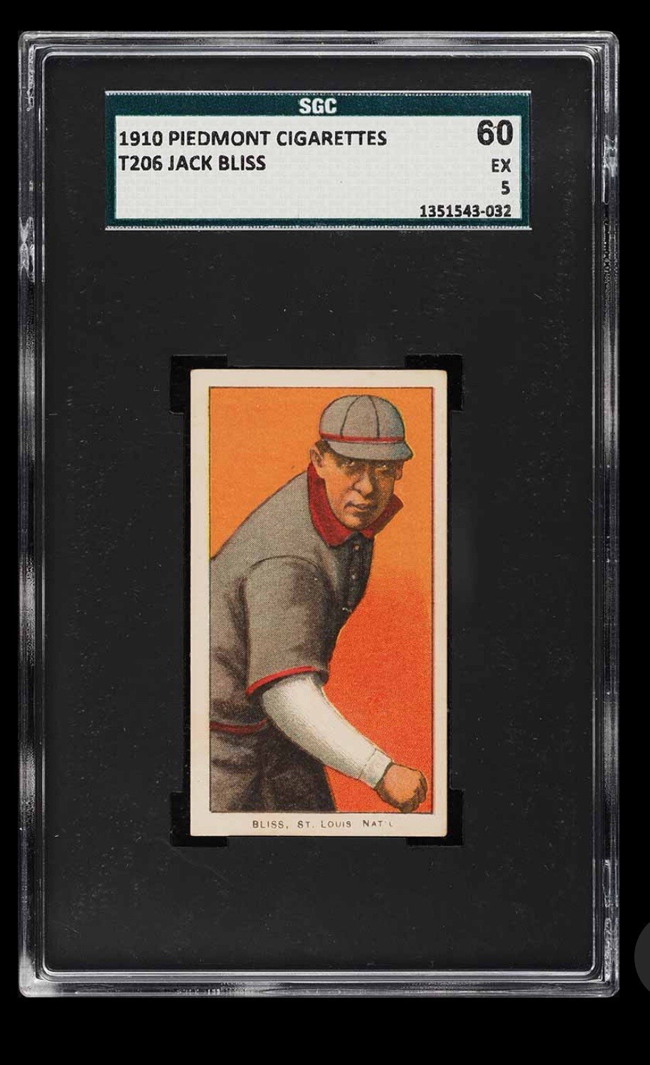 1909-11 T206 Piedmont JACK BLISS SGC 5 ST LOUIS 