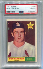 1961 Topps - DON LANDRUM - Card #338 - ST. LOUIS CARDINALS  PSA 4