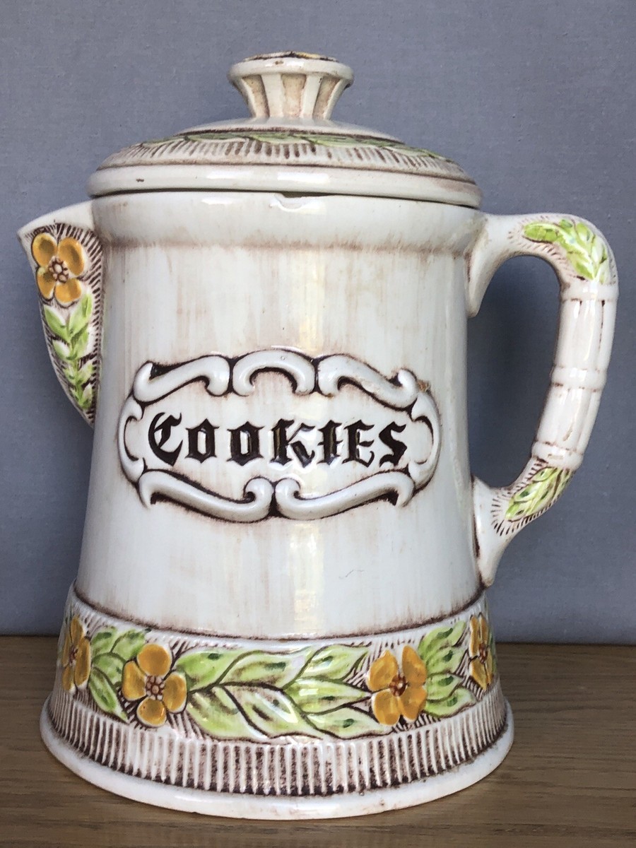 Vintage TREASURE CRAFT- RARE Floral Coffee Pot Cookie Jar