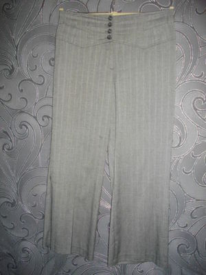 GREY MARL HIGH WAIST, WIDE LEG TROUSERS 