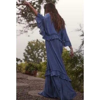 Free People Endless Summer Paradiso Maxi Dress Size XS in Blue FREE-EST