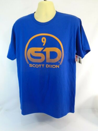 #9 Scott Dixon SD Logo Blue T-Shirt IndyCar Indianapolis 500 Chip Ganassi Racing - Picture 1 of 10