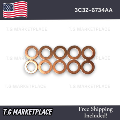 Set of 10: OE Spec Engine Oil Drain Plug Washer Gaskets For Ford 3C3Z-6734AA 