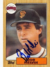 Bob Melvin autographed Baseball Card (San Francisco Giants) 1987 Topps #549