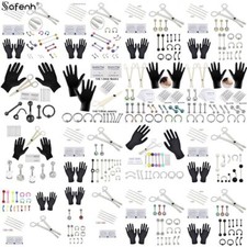 Piercing Tong Ring Kits-14G 16G Body Piercing Kit Surgical Steel Kit Set Fashion