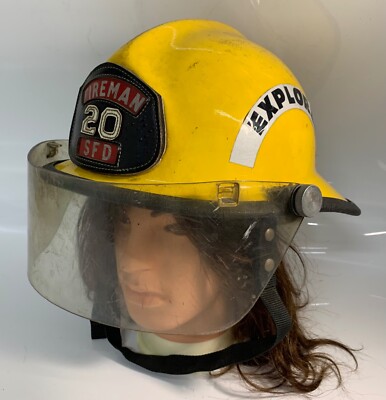 CAIRNS & BROS YELLOW FIREFIGHTER FIREMAN HELMET - 20 SFD ''EXPLORER'' #35 OHIO