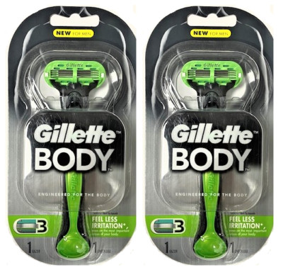 Gillette Body Razor Handle - Holds Body, Venus, & Mach3 Blades (2 Pack)