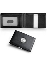 Men Slim Airtag Wallet with Money Clip RFID Blocking Leather Card Air Tag Case