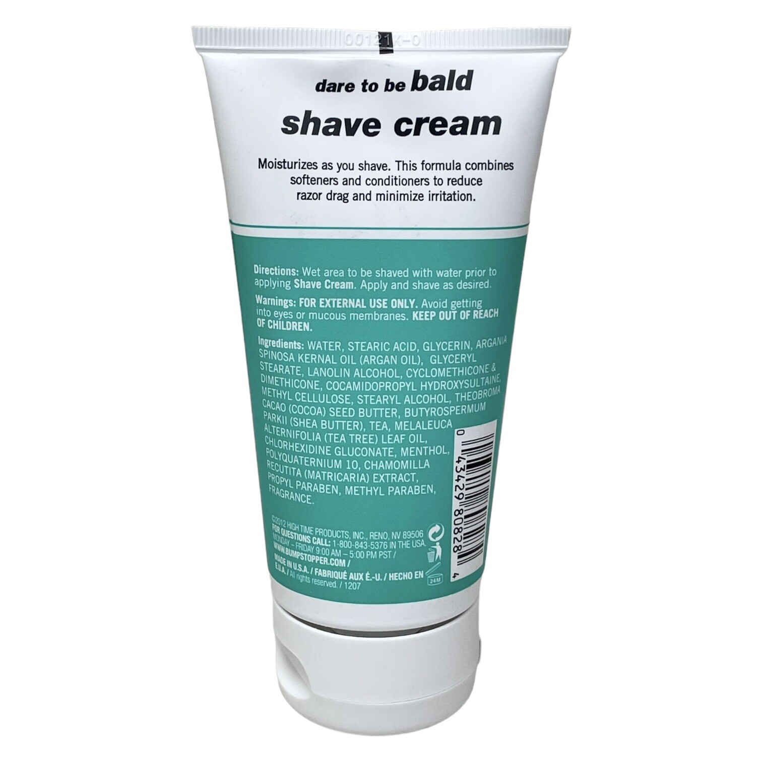 High Time Dare to Be Bald Shave Cream with Argan Oil 5 oz New