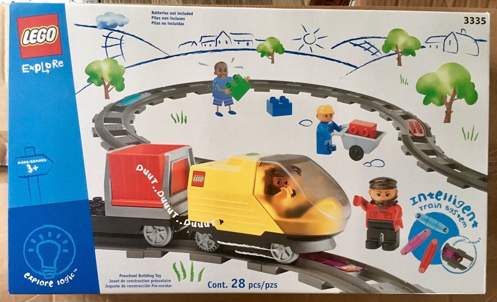 Lego Duplo Train Track Bridge Cargo Wagon Intelli Vintage Railway