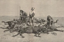 The Last Lull in the Fight 1889 by Frederic Remington Western Print Ships Free