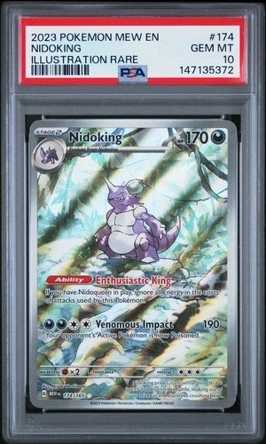 Pokemon Nidoking 174/165 ILLUSTRATION RARE Holo Scarlet & Violet 151 PSA 10