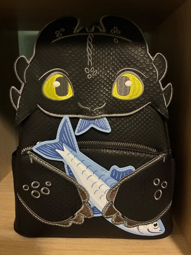 Loungefly DreamWorks How to Train Your Dragon Toothless & Fish Mini Backpack NWT