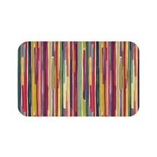 Vibrant Striped Bath Mat - Colorful Bathroom Decor, Non-Slip Floor Mat