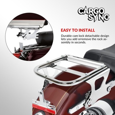 Chrome Detachable 2-Up Pack Mounting Luggage Rack Fit For Harley Touring 97-2008