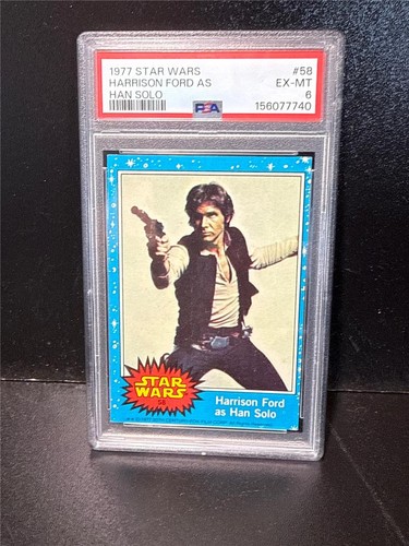 1977 Topps Star Wars Harrison Ford HAN SOLO #58 PSA 6 EX-MT