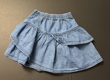 Gap Toddler Blue Denim Ruffled Mini Skort Comfy Waistband Size 3yrs