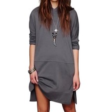 Intimately Free People Gray Kicking Around Tunic Hoodie Dress Pockets size S
