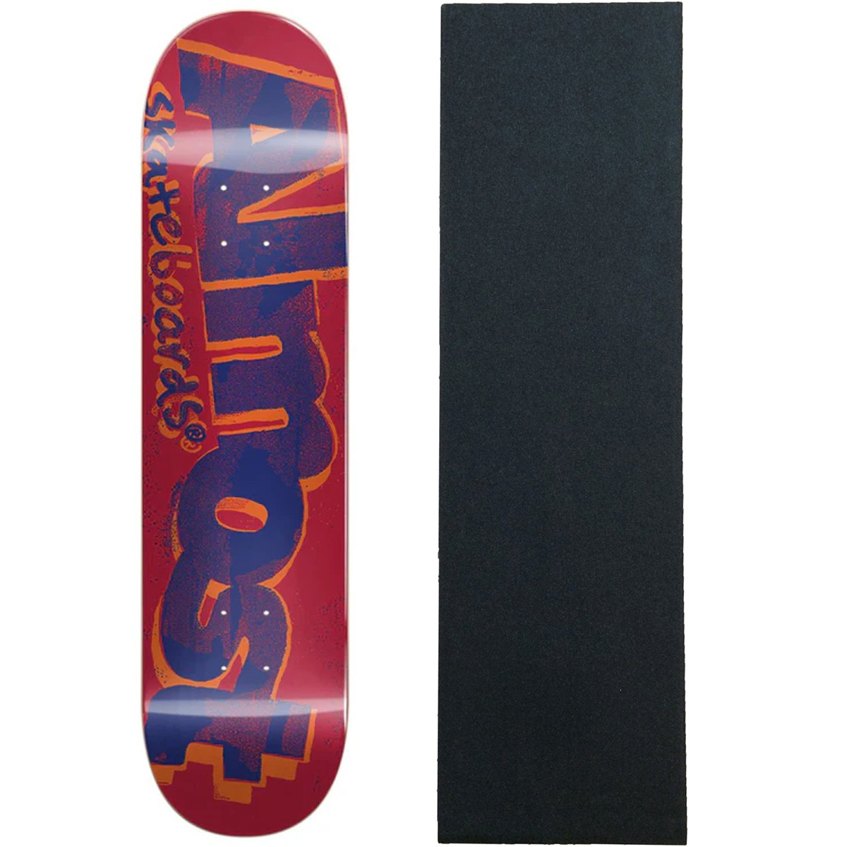 Deck Silk Screen Red 8.125" X 31.7" With Grip
