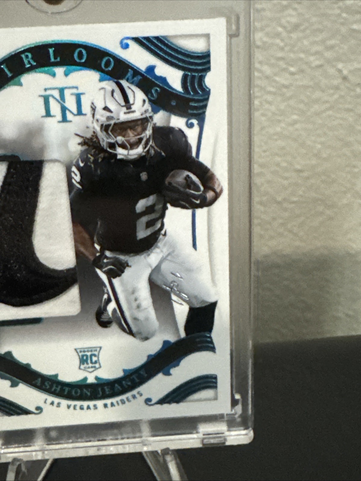 2025 National Treasures Ashton Jeanty Heirlooms Nike Swoosh 1/1 view 2