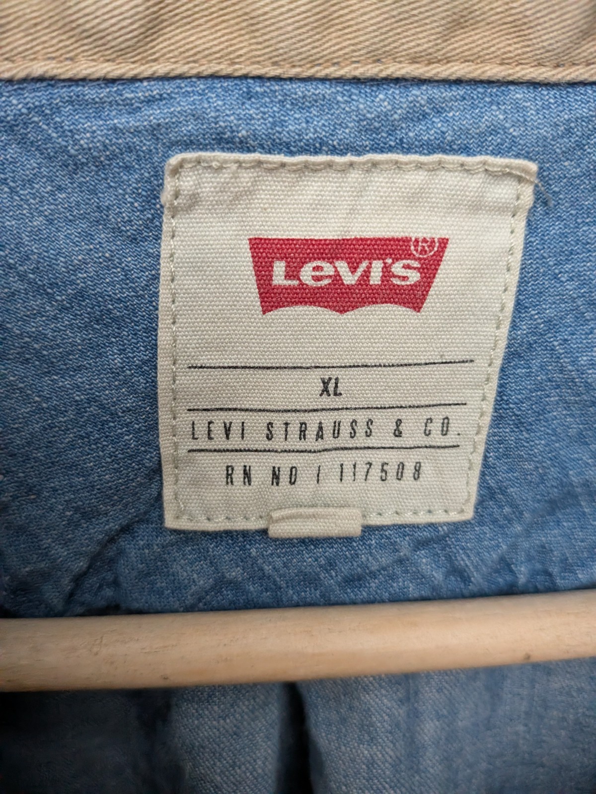 Levi’s Denim Patchwork Colorblock Jean Button Up … - image 3