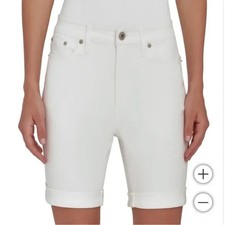 NWT DKNY Women's Denim Bermuda Short white