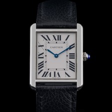 Cartier Tank Solo Large Roman Dial 27mm Quartz Steel Watch + Box & Papers