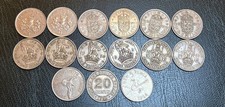 British one shillings collection, 15 coins dates from 1947 to 1967