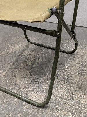 British Army Vintage Folding Aluminium Canvas Chair - HFS - Dated