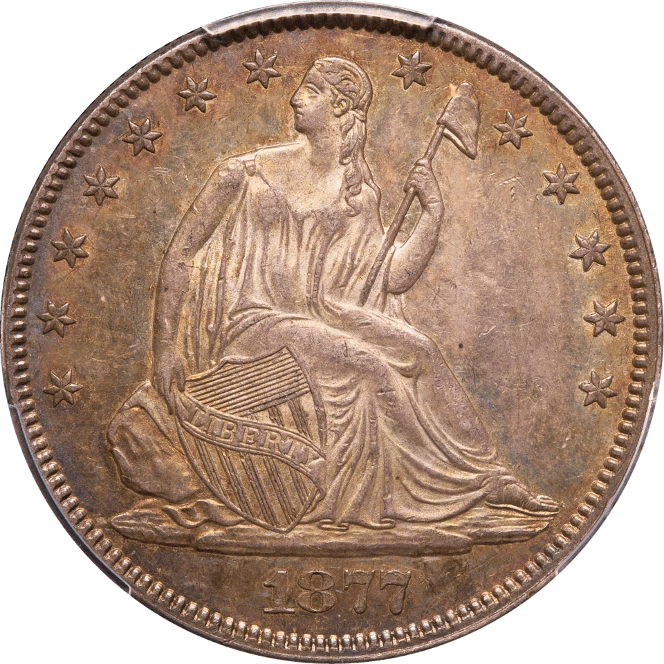 1877/6 Seated Liberty Half Dollar 50c PCGS MS62 CAC - Image 4 of 4
