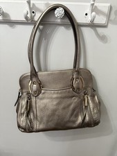 B Makowsky Handbag Durango Pebble Platinum Soft Leather NWT