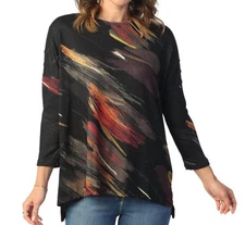 Jess & Jane Dunes French Brushed Knit Top - Plus Size 2X