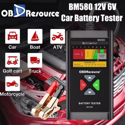 OBDResource BM580 6V/12V Battery Tester 100-2000CCA 2-220AH - Reverse Polarity