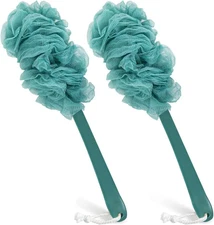 Back Scrubber for Shower, Qewro Loofah on a Stick as Shower Brush Exfoliating Bo