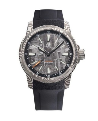 Zelos Aurora Field 38mm Damascus Meteorite Watch - VERY GOOD