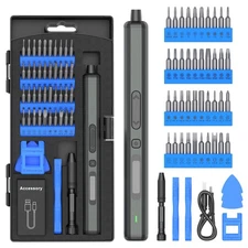 Electric Cordless Power Screwdriver - 50 in 1 Blue Mini Electric Small Power ...