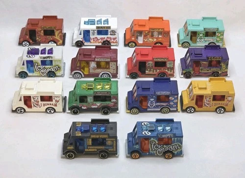 Lot of 14 Hot Wheels Quick Bite Food Truck Vintage LOOSE 1/64 Taco, Ice Cream