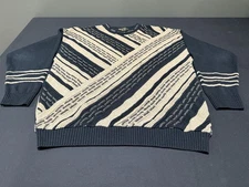 Vintage 90’s Tosani Canada Coogi Style Men’s Sweater Large Tan/Black 3D