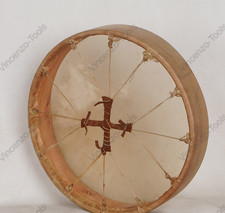Handmade 16  18  Cowhide Shamanic Drum   Natural Frame Drum for Healing  Medita