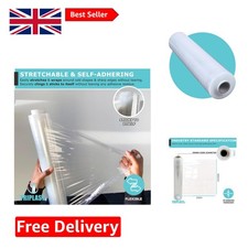 Heavy Duty 400mm Wide Stretch Wrap - Clear, Self-Adhering for Easy Application
