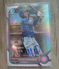 Alexis Hernandez Signed 2022 Bowman Draft Baseball Card Chicago Cubs #BD173
