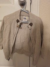Genuine Kids from OshKosh Beige Knit Cardigan Sweater 2T Zip Closure