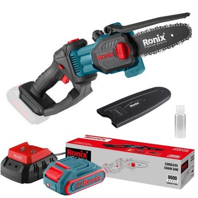 Ronix Akku Kettensäge 20 V 15 cm 2,0 Ah Akku Ladegerät 3800 U/min 8600
