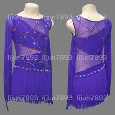 Ice skating dress Competition Figure Skating Twirling Costume purple