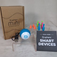 Sphero Mini App Enabled Programmable Robot Ball Blue/White w/Obstacles Box STEM