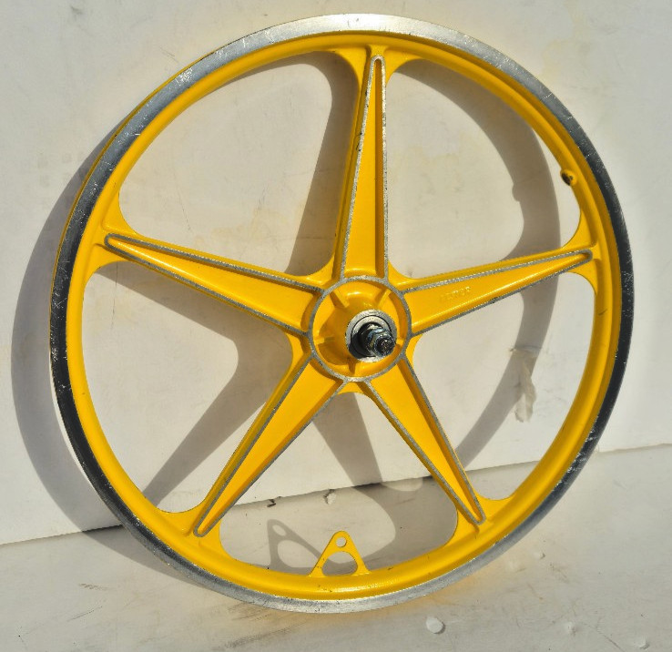 Front Wheel Yellow 5 Spoke Schwinn Gt Mongoose Jmc