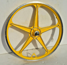 De Colección Lester Mag BMX MX Bicicleta Rueda Delantera Amarilla 5 Radios Schwinn GT Mongoose JMC